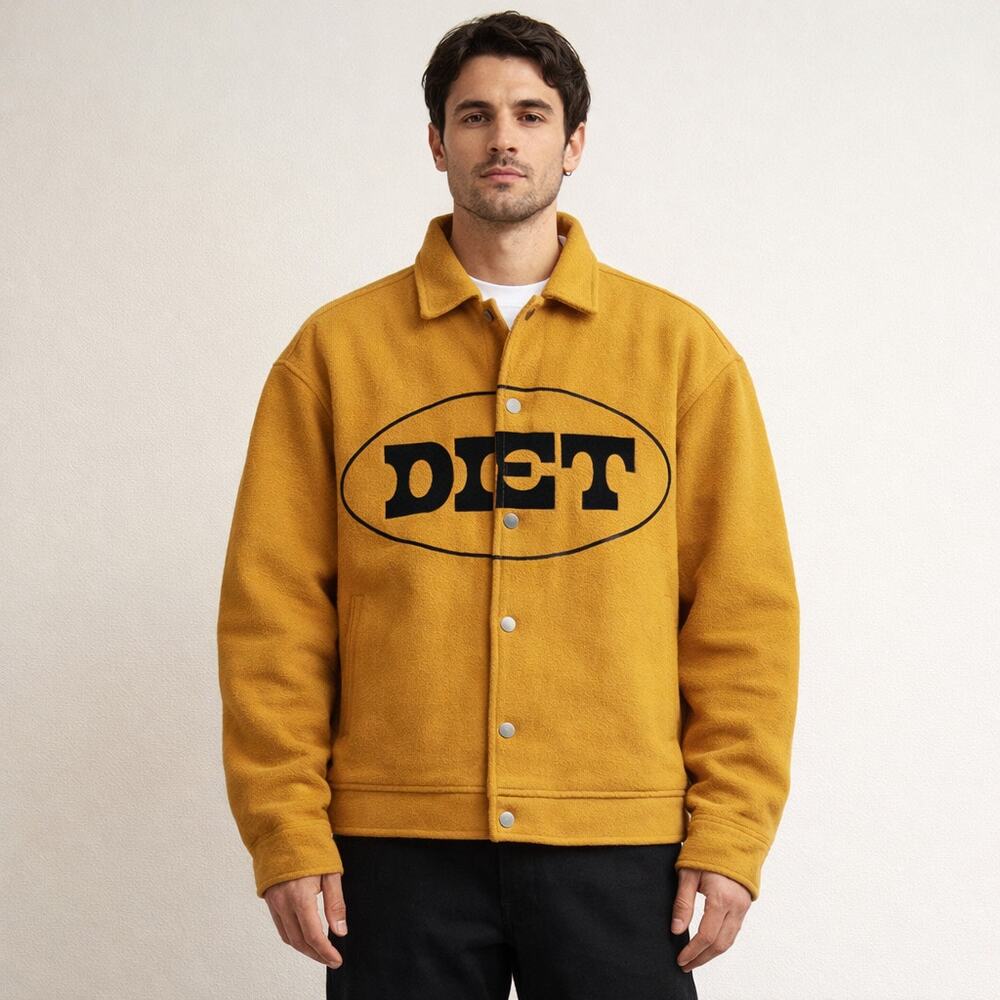 Diet Starts Monday varsity-style wool jacket Mustard Yellow Size XL